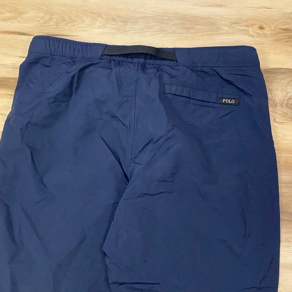 Polo Ralph Lauren Performance Joggers LG Hiking Belted Nylon Navy Blue Pants